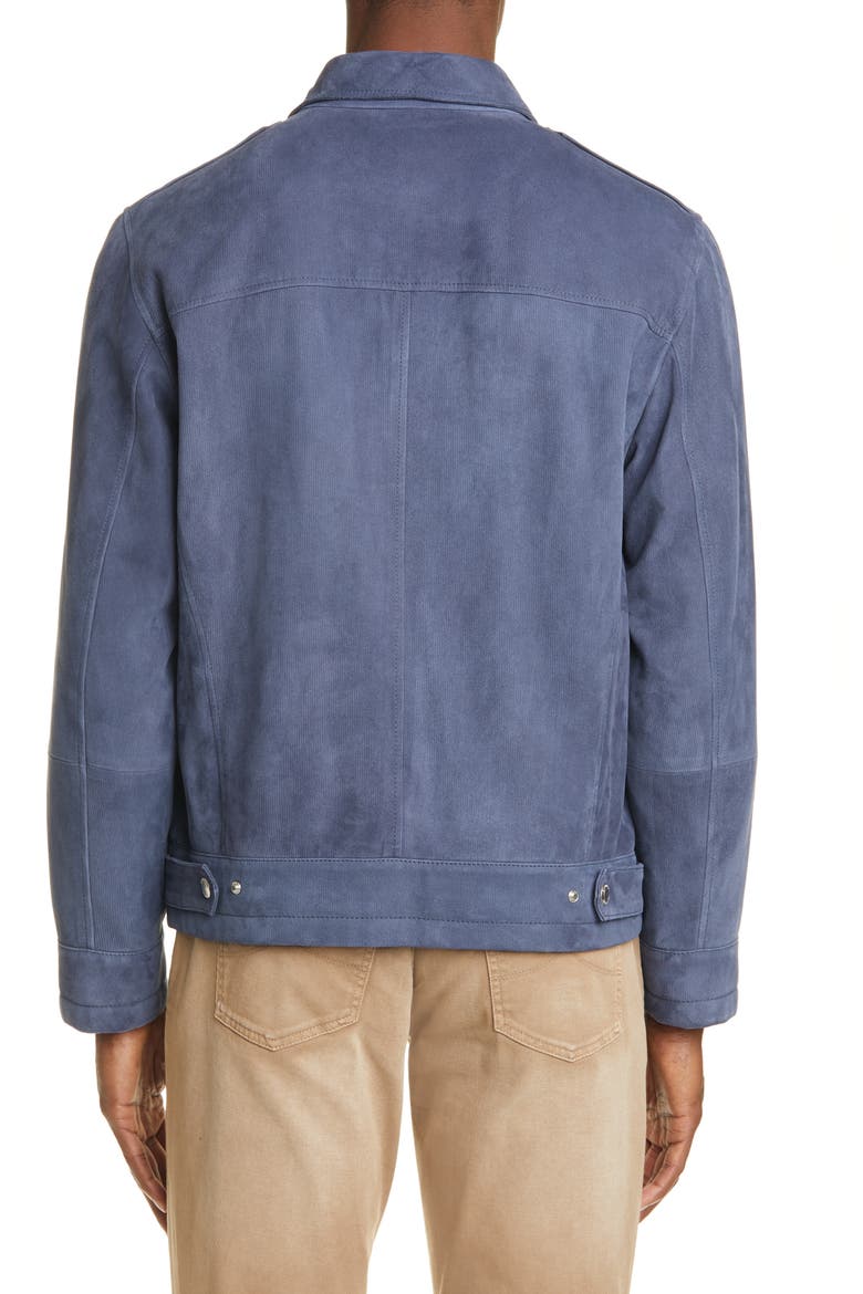 Suede Jacket, Alternate, color, BLUE