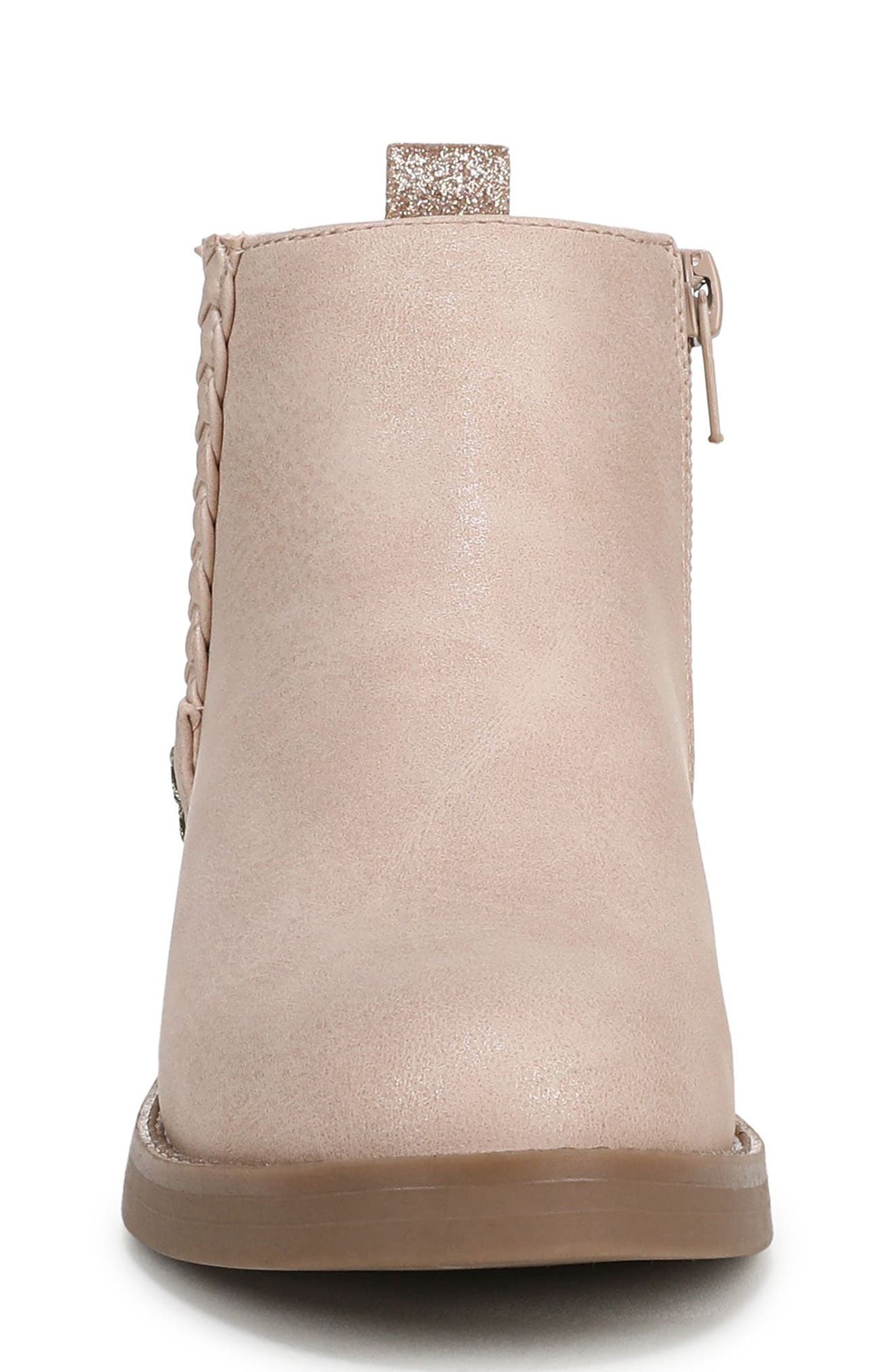 Blowfish Malibu Kids' Zojo Side Zip Boot, Alternate, color, Blush Pink Faux Leather