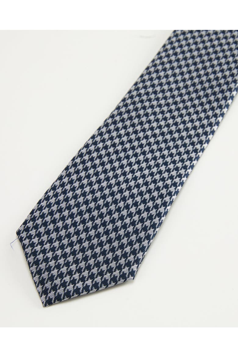 Houndstooth Heritage Silk Jacquard Tie, Alternate, color, Navy