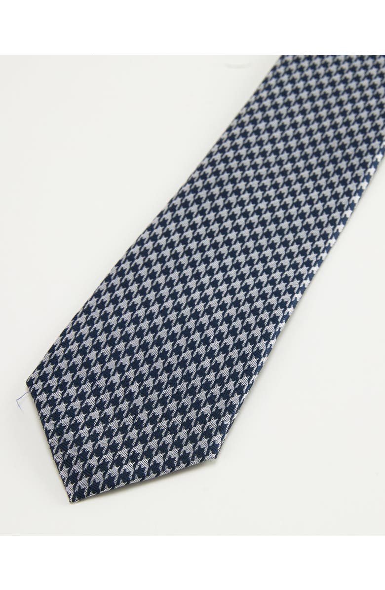 Knottery & Co Houndstooth Heritage Silk Jacquard Tie, Alternate, color, Navy