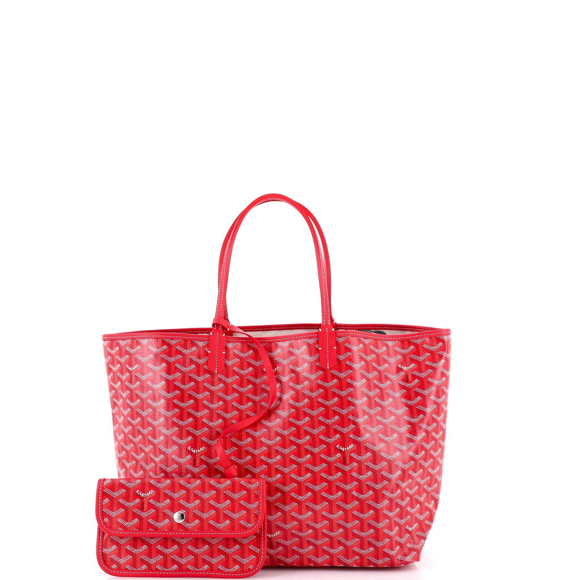 Pre-Owned Goyard Saint Louis Reversible Tote Coated Canvas and Printed Canvas PM, Alternate, color, Red