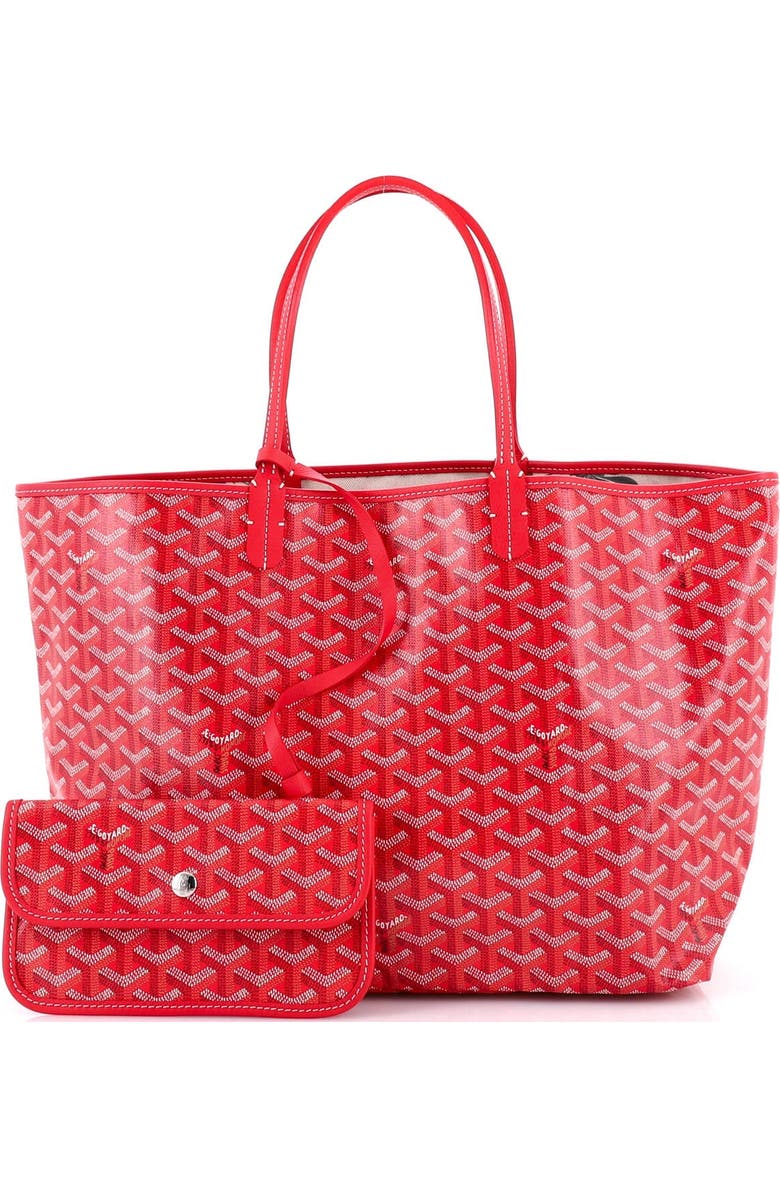 Pre-Owned Goyard Saint Louis Reversible Tote Coated Canvas and Printed Canvas PM, Alternate, color, Red
