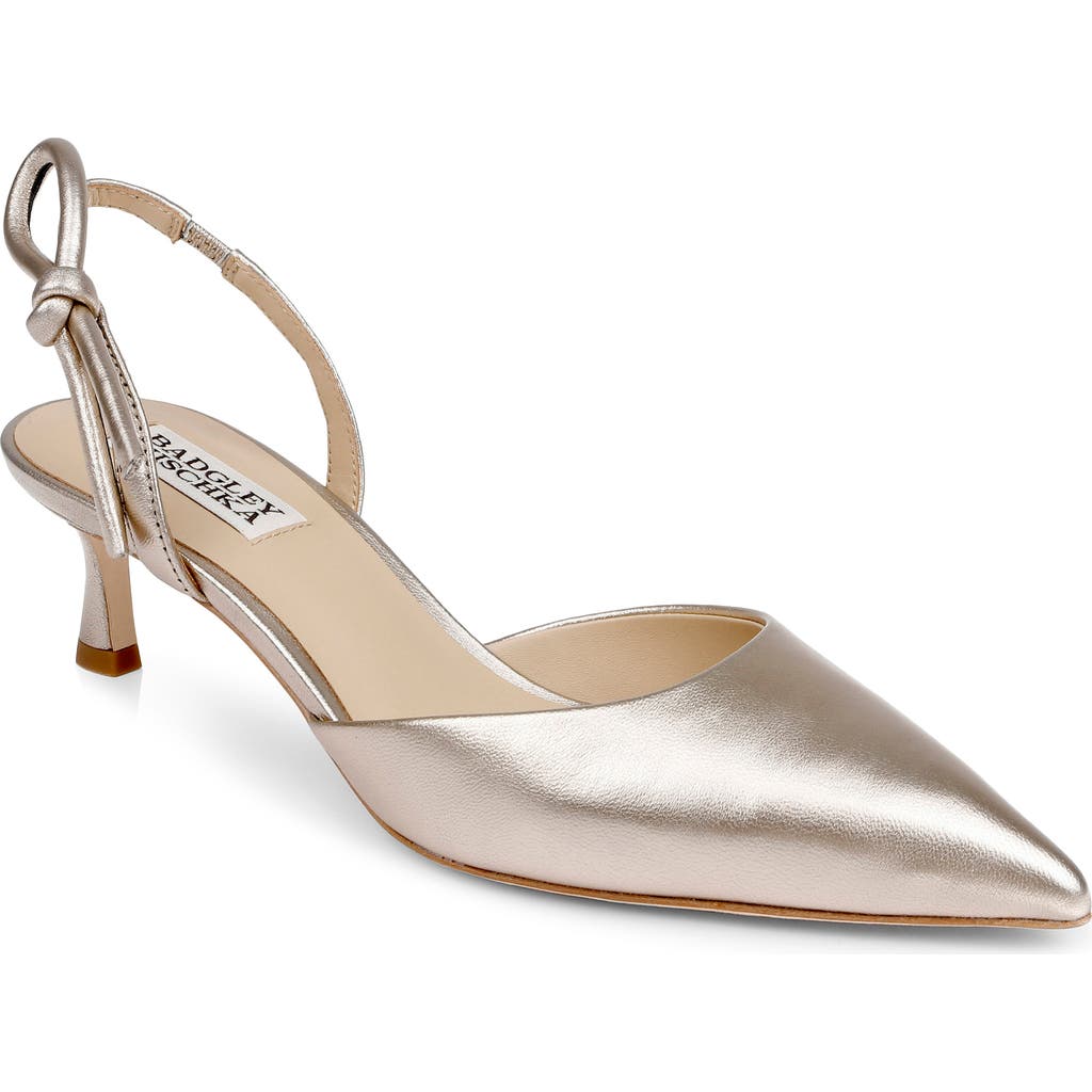Badgley Mischka Bridal Gentry II Slingback Pointed Toe Pump in Champagne Leather  product