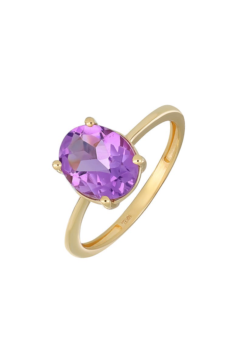 Bony Levy 14K Yellow Gold Oval Semiprecious Stone Ring, Main, color, 14K Yellow Gold Amethyst