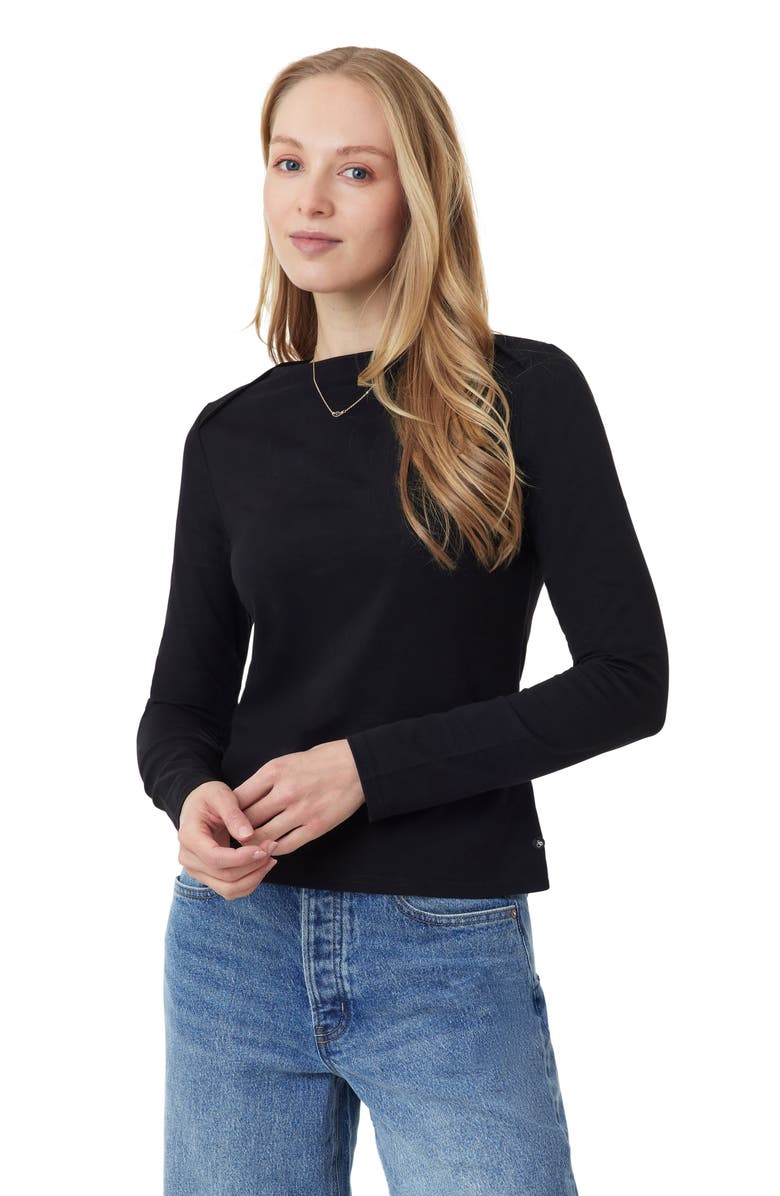 Scotch & Soda Boat Neck Knit Top, Alternate, color, Black Night