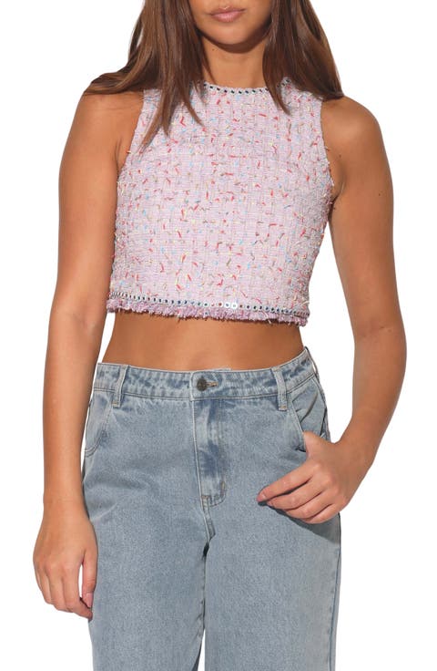 Giovanna Tweed Crop Top