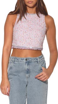 Walter Baker Giovanna Tweed Crop Top