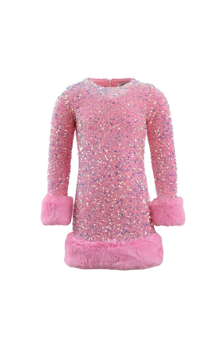 Lola + The Boys Sabrina Shimmer Dress, Main, color, Pink