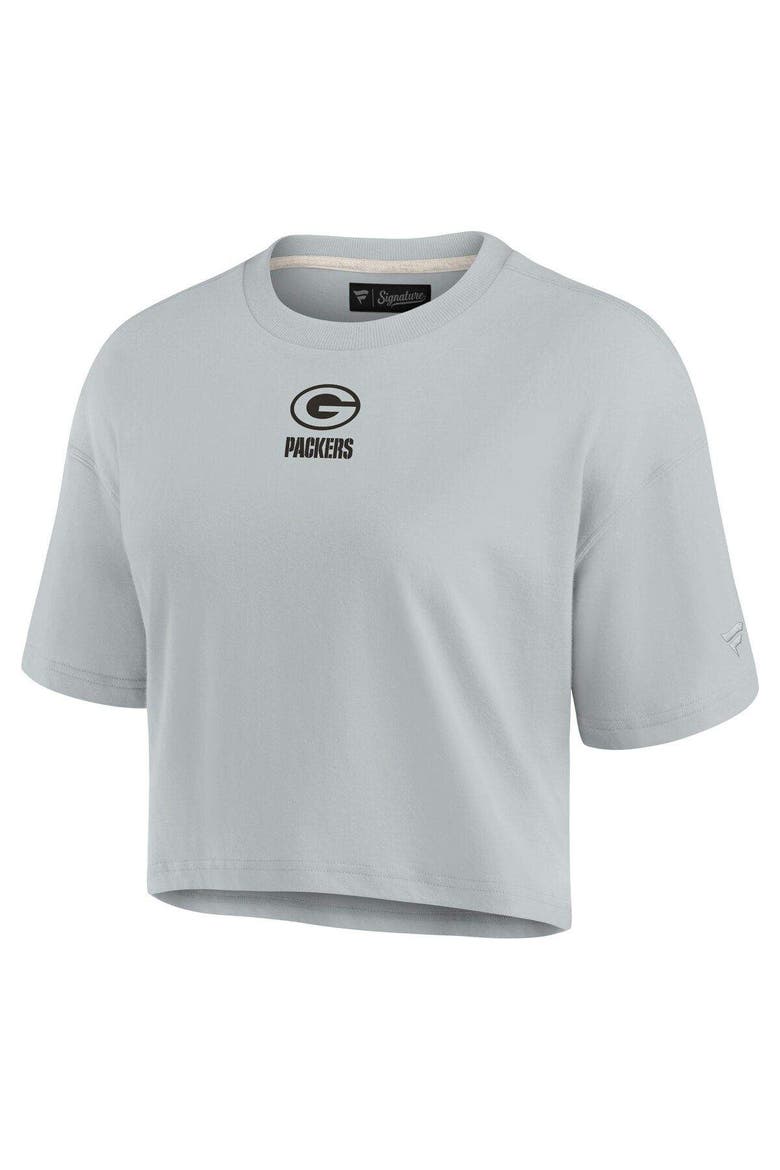 Women's Fanatics Gray Green Bay Packers Elements Super Soft Boxy Cropped T-Shirt, Alternate, color, Gray