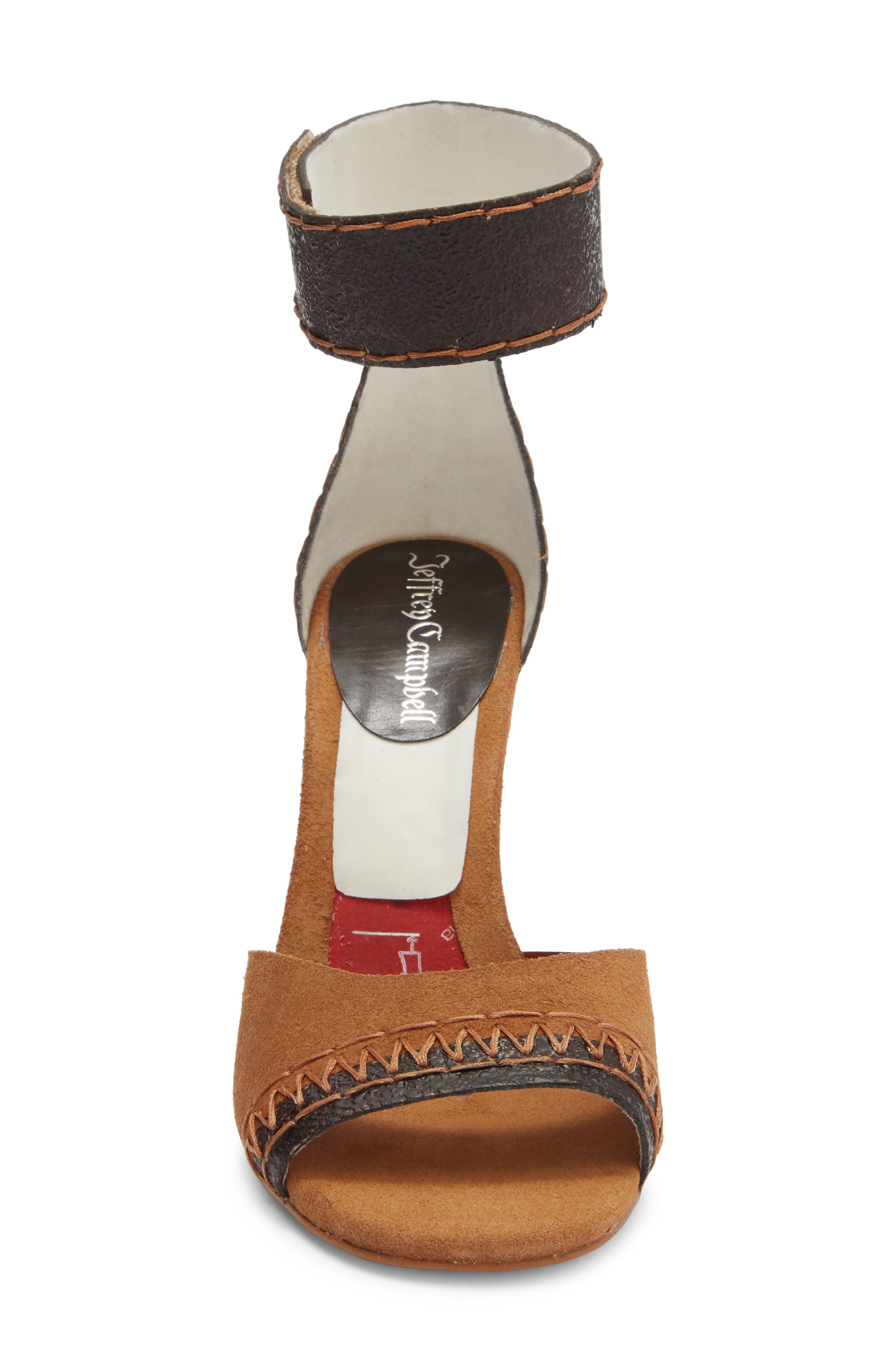 Jeffrey Campbell La Vida Ankle Strap Sandal, Alternate, color, Tan Suede Brown