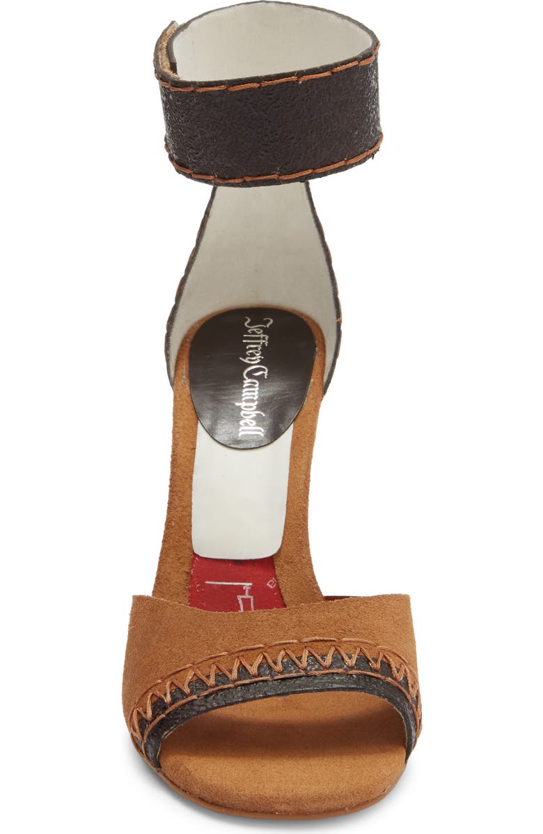 Jeffrey Campbell La Vida Ankle Strap Sandal, Alternate, color, Tan Suede Brown