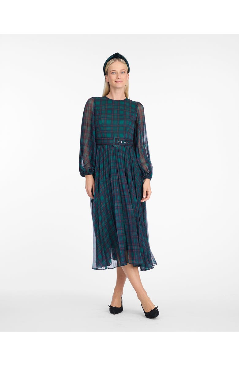 Draper James Maybelle Belted Midi Dress, Alternate, color, Green Multi