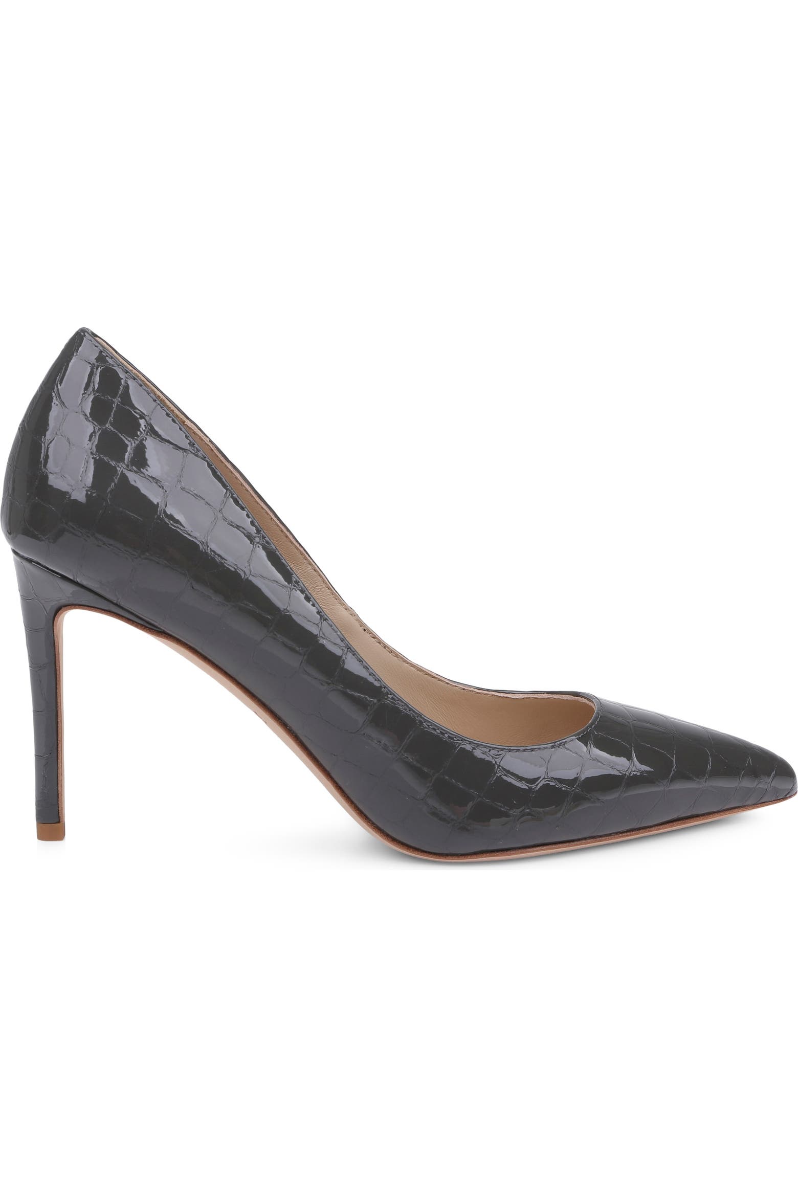 Gray Python Pump L'AGENCE Maelle Snake Print Embossed Leather Pump (Women) | Nordstrom
