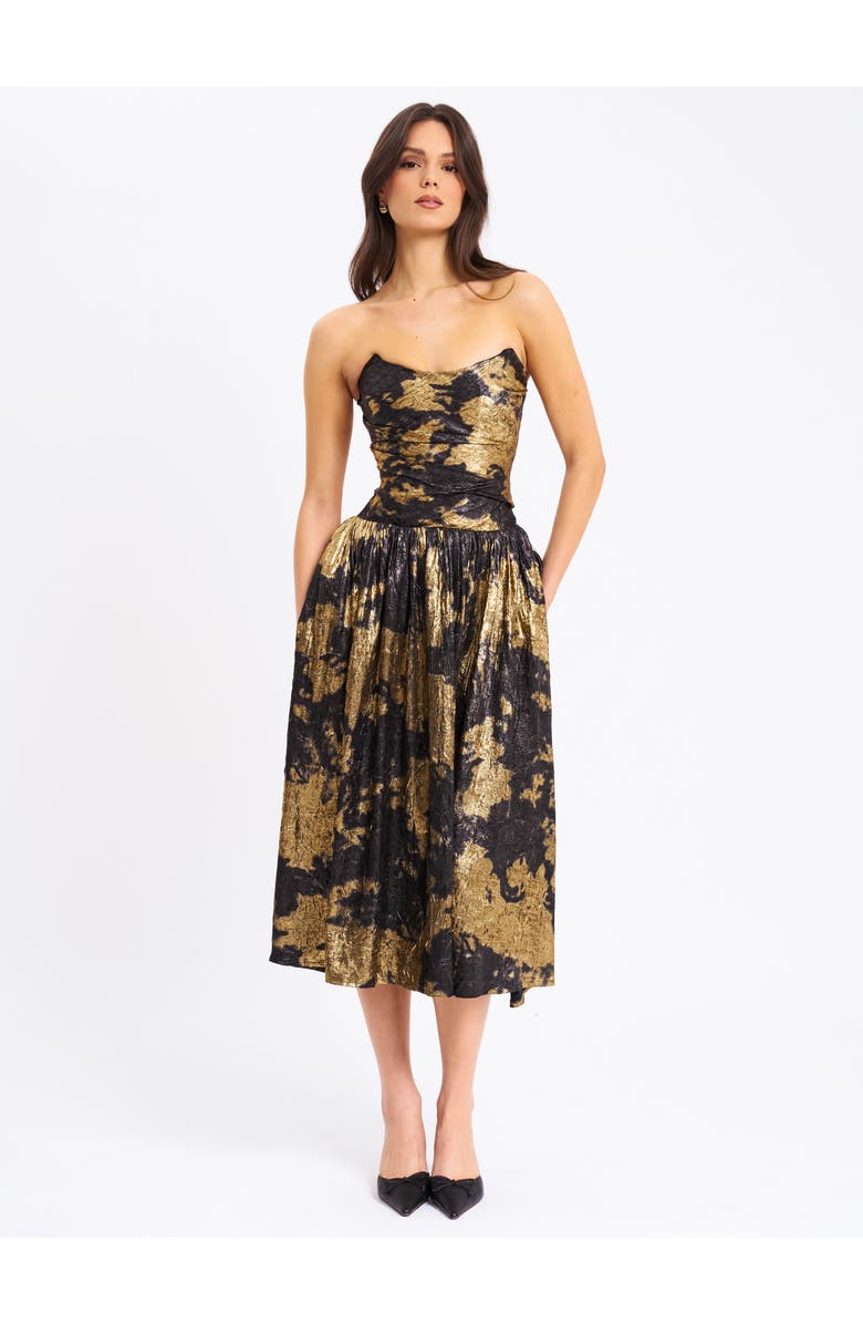 Miss Circle Saanvi Strapless Drop Waist Midi Dress, Alternate, color,