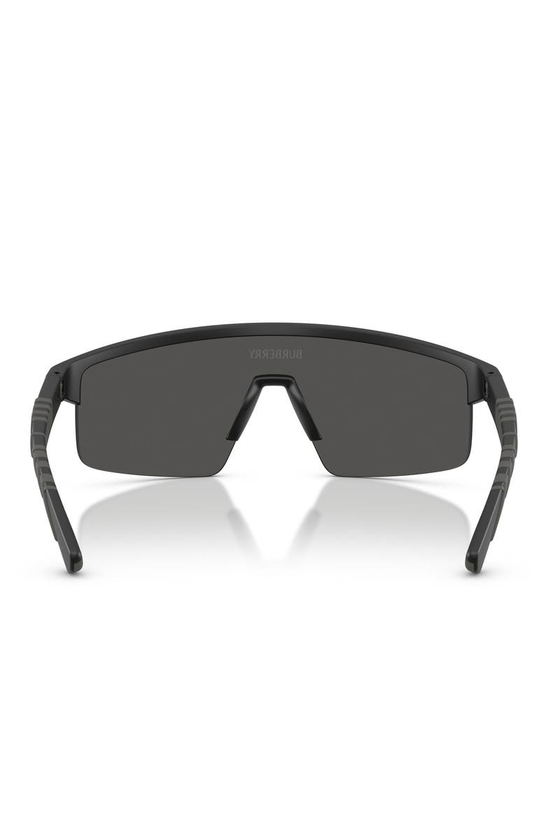 BE4498 138mm Rectangle Shield Sunglasses, Alternate, color, MATTE BLACK / DARK GREY