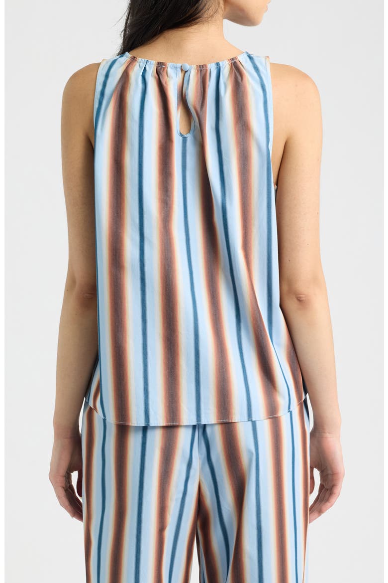 Dev Striped Cotton Sleeveless Top, Alternate, color, OMBRE STRIPE