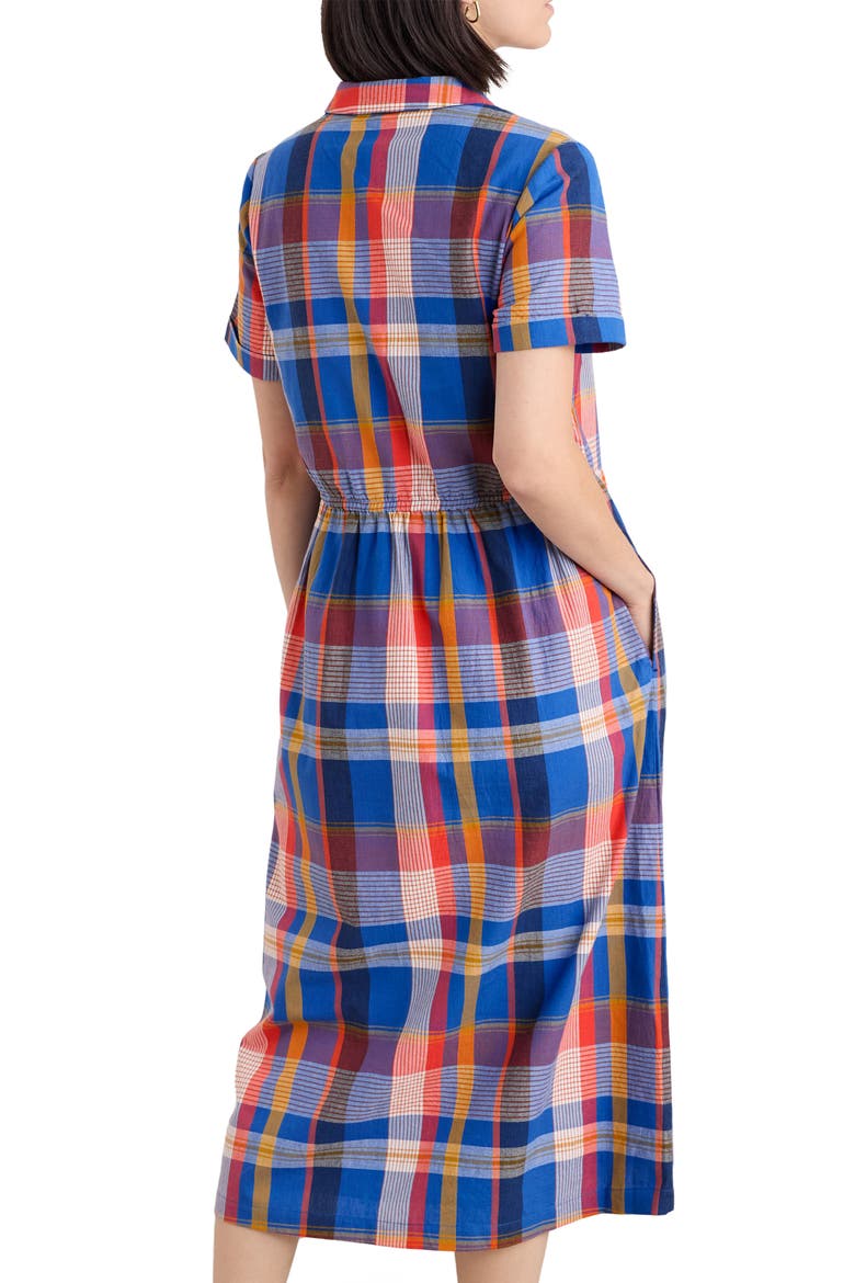 Fleet Check Organic Cotton Midi Shirtdress, Alternate, color, HANDICRAFT MULTI