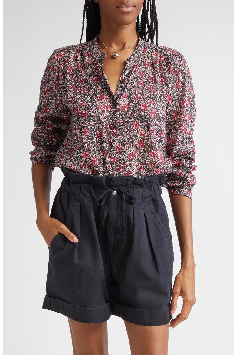 Maria Floral Cotton Top, Main, color, CRUSHED BERRY