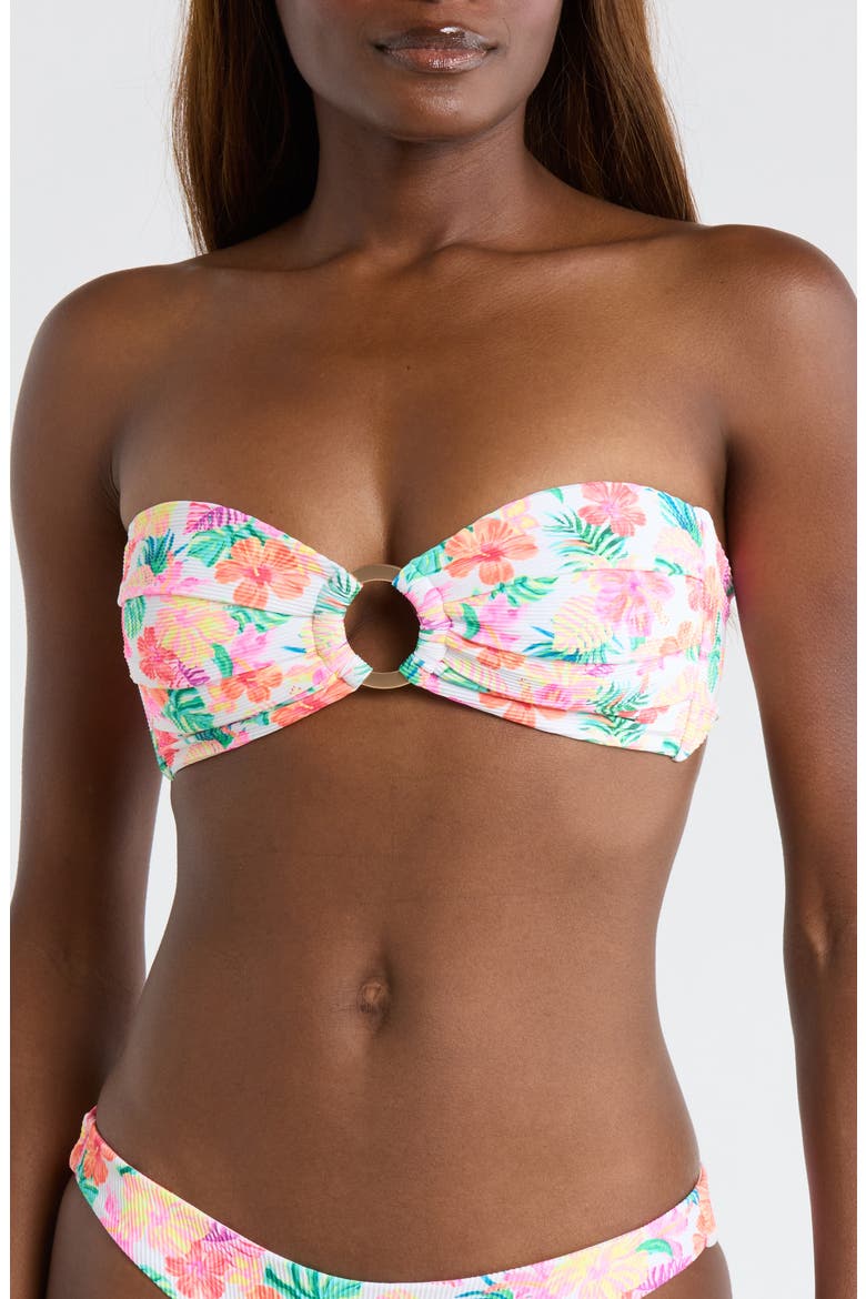 Strapless O-Ring Bikini Top, Main, color, ISLAND ESCAPE