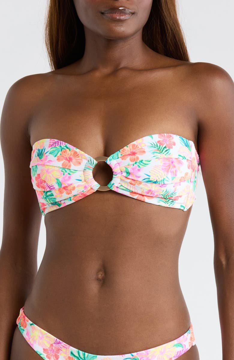 Kulani Kinis Strapless O-Ring Bikini Top, Main, color, Island Escape