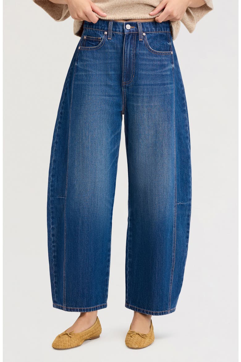Barre High Waist Barrel Leg Jeans, Main, color, APPALOOSA WASH