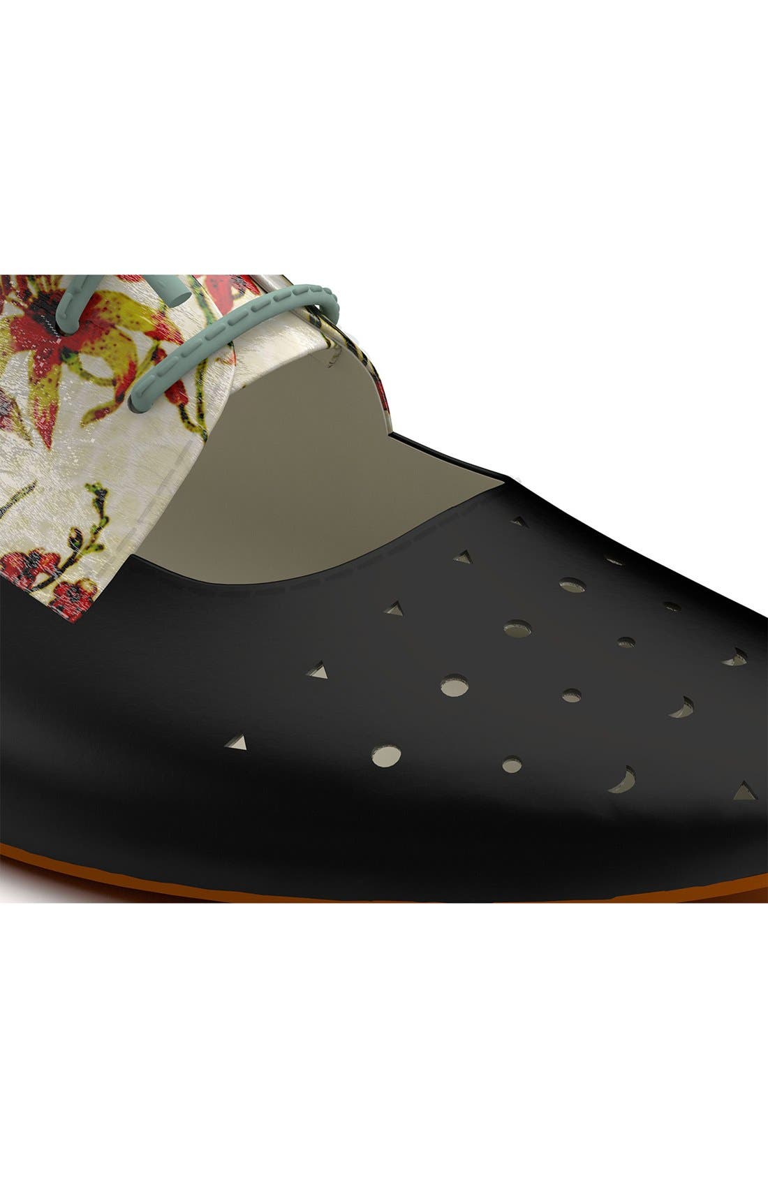 Shoes of Prey Floral Print Cutout Oxford, Alternate, color, 