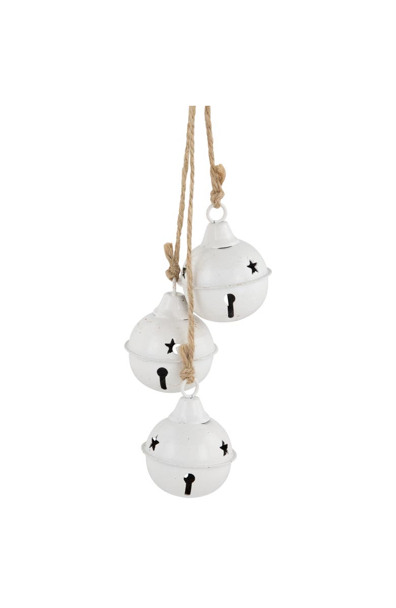 Northlight Cascading Christmas Jingle Bell Ornaments - 13.5" - White - Set of 2, Alternate, color, White