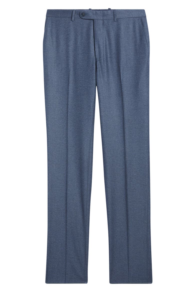 Harker Flat Front Wool & Cashmere Trousers, Alternate, color, BLUE