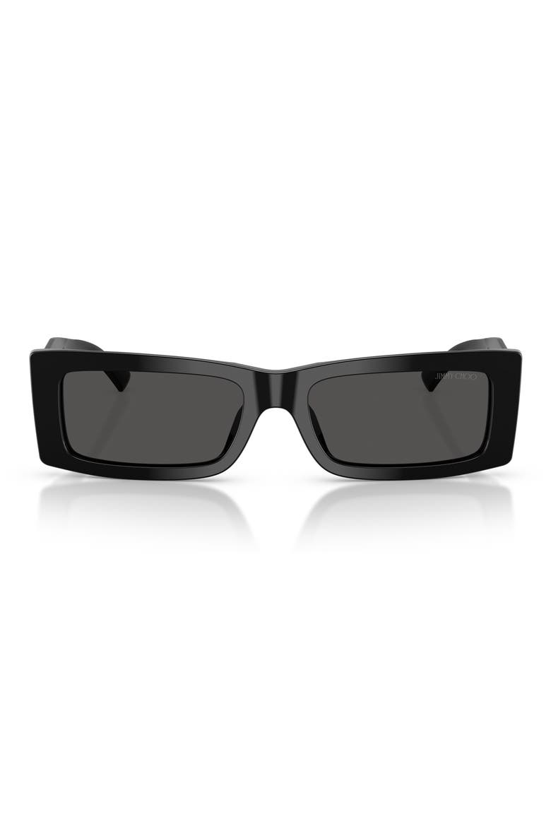 Lennon 54mm Polarized Rectangular Sunglasses, Main, color, BLACK/ DARK GREY