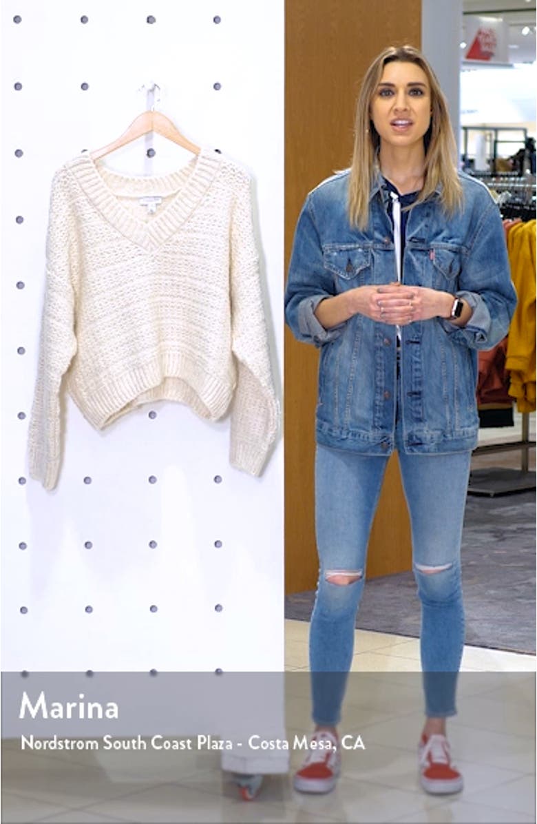 Self Stripe V-Neck Sweater, sales video thumbnail