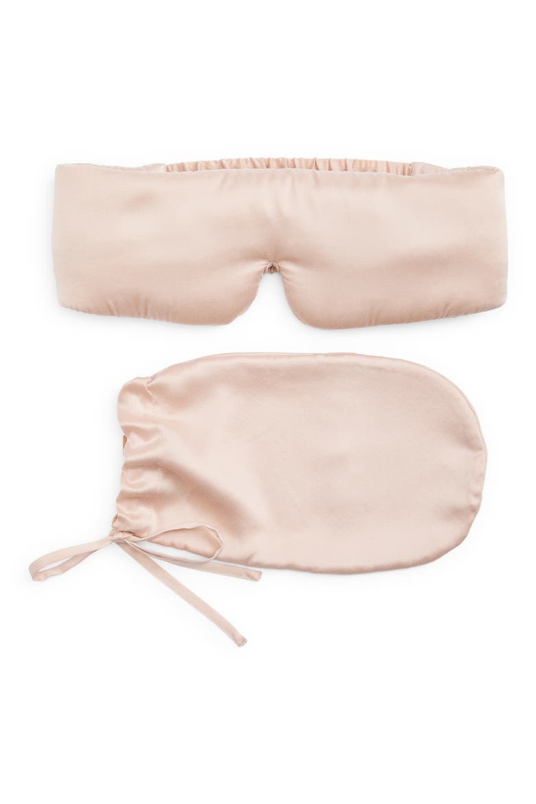 Washable Silk Weighted Sleep Mask, Main, color, DELICATE PINK