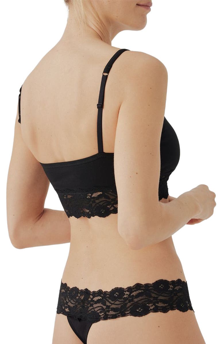 Pact Organic Cotton Lace Waist Thong 3-Pack, Alternate, color, Black