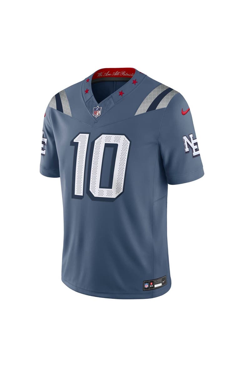 Men's Nike Drake Maye Storm Blue New England Patriots 2025 Rivalries Collection Limited Jersey, Alternate, color, Blue