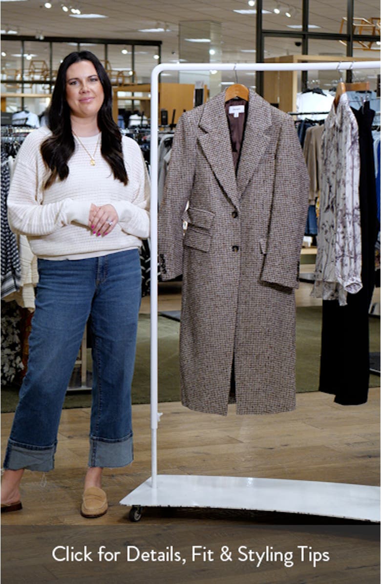 Kai Wool Blend Houndstooth Check Coat, sales video thumbnail