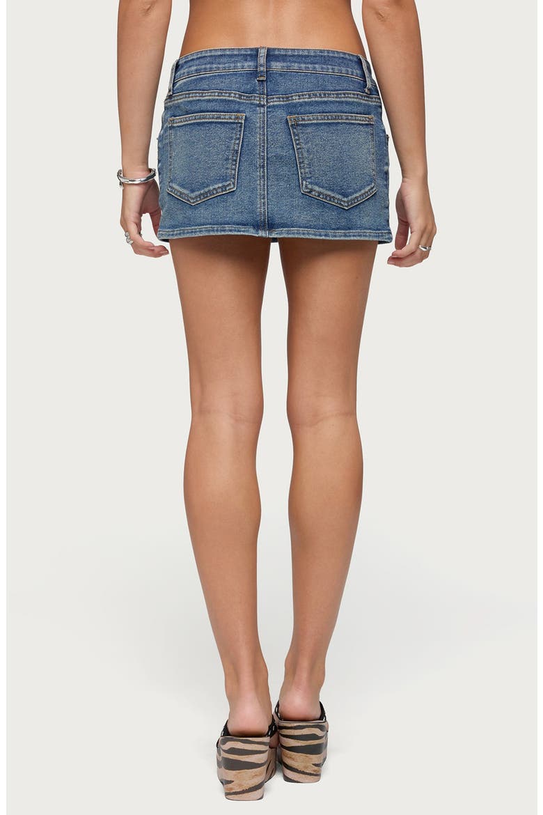 Seffie Low Rise Denim Skirt, Alternate, color, BLUE-WASHED