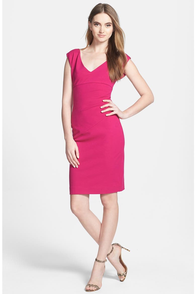 'Bevin' Ruched Knit Sheath Dress, Main, color, PINK DHALI
