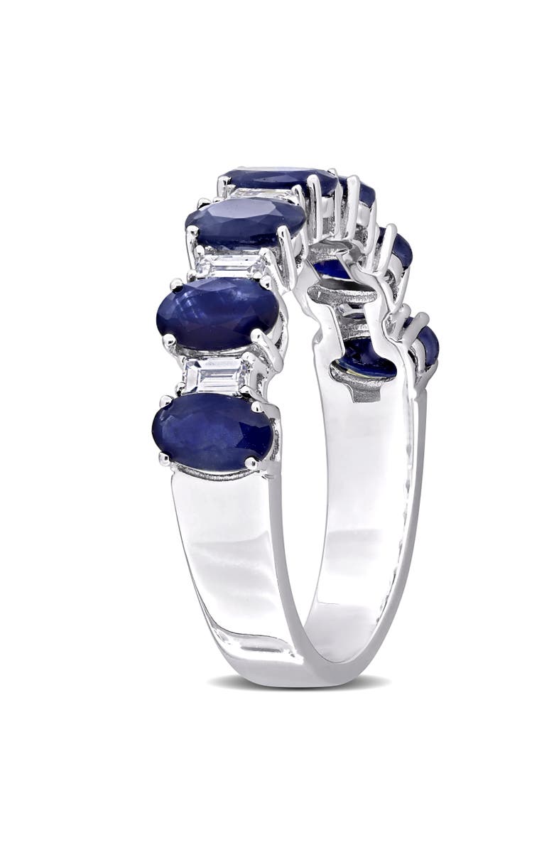 Julianna B. Sapphire & Diamond Anniversary Band 14k, Alternate, color, Blue Sapphire/White Gold