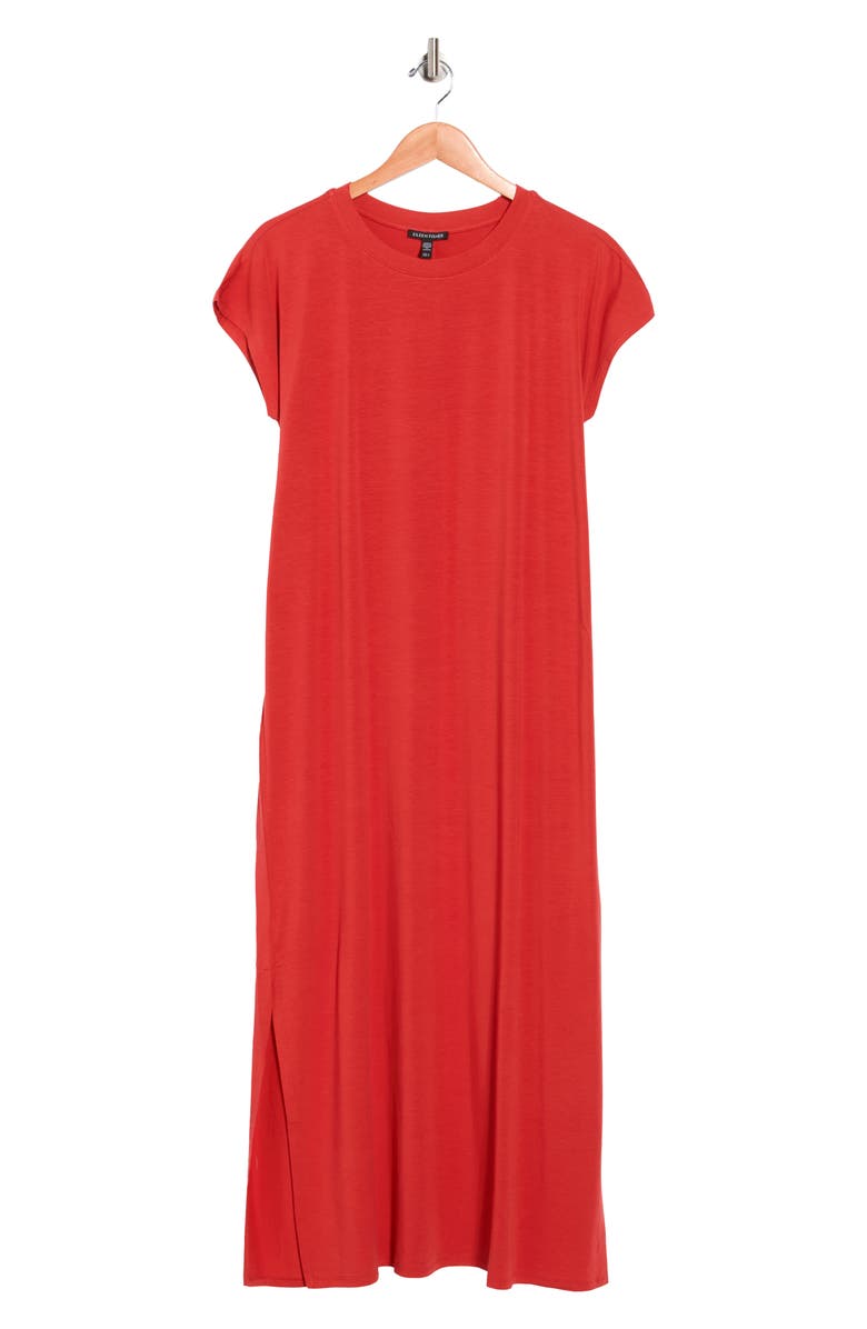 Eileen Fisher Crewneck Maxi Dress, Main, color, Tmrlo