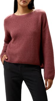 Lilysilk Relaxed Fit Drop-Shoulder Silk Cashmere Blend Sweatshirt