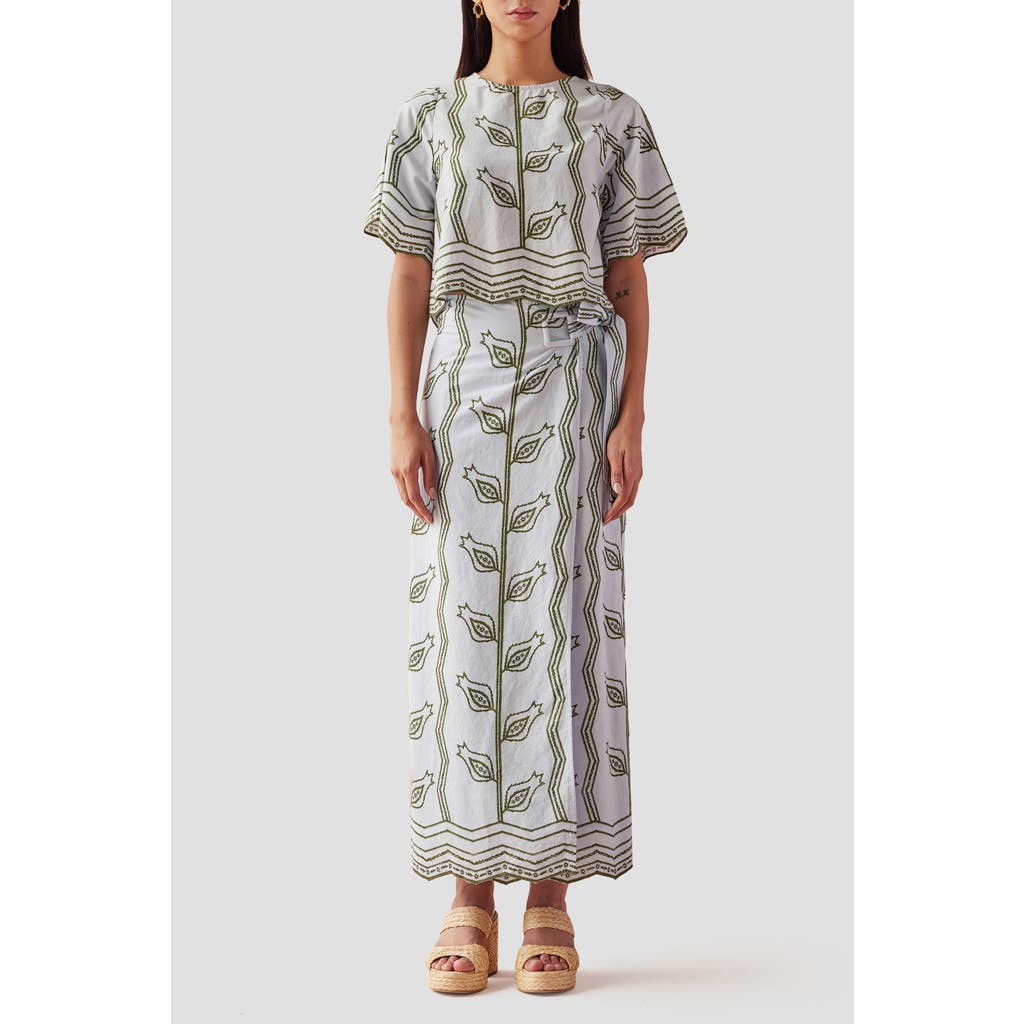 Omika Sammi Midi Skirt In Vani Dew
