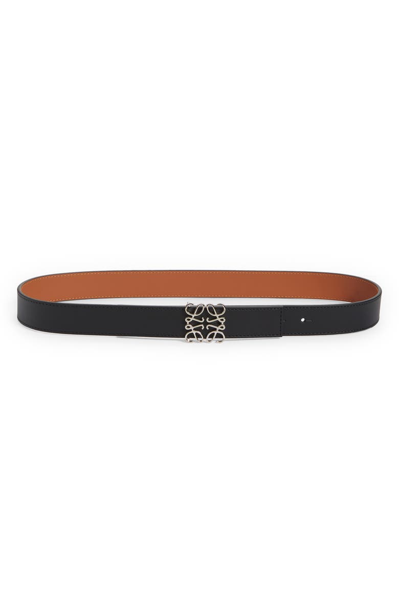 Loewe Anagram Buckle Reversible Leather Belt, Main, color, 