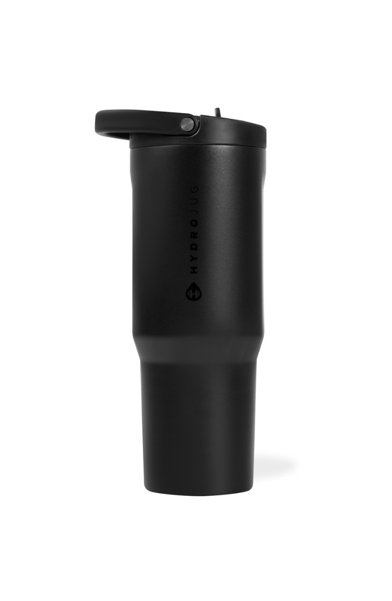 HydroJug Sport Insulated Stainless Steel Water Bottle with Flip Straw and Swivel Handle for Gym & Outdoors, Main, color, Black