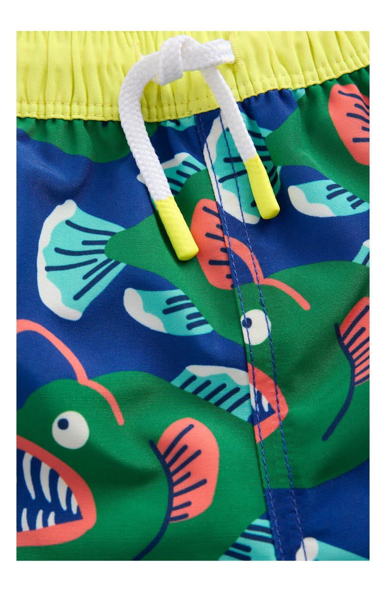Mini Boden Kids' Print Swim Trunks, Alternate, color, Anglerfish Print
