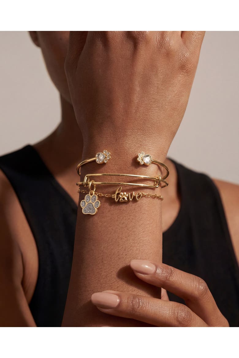 'Paws of Love' Bracelet Set of 3, Alternate, color, Gold