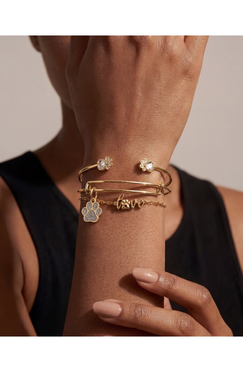 Alex and Ani 'Paws of Love' Bracelet Set of 3, Alternate, color, Gold