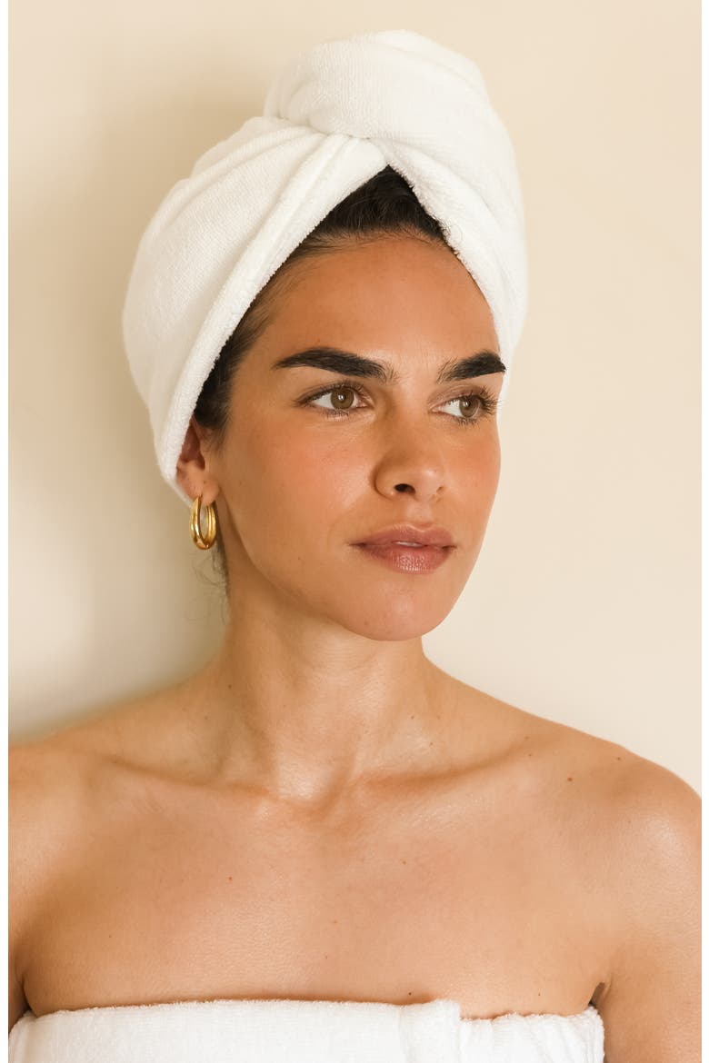 Luxe Hair Towel, Alternate, color, WHITE