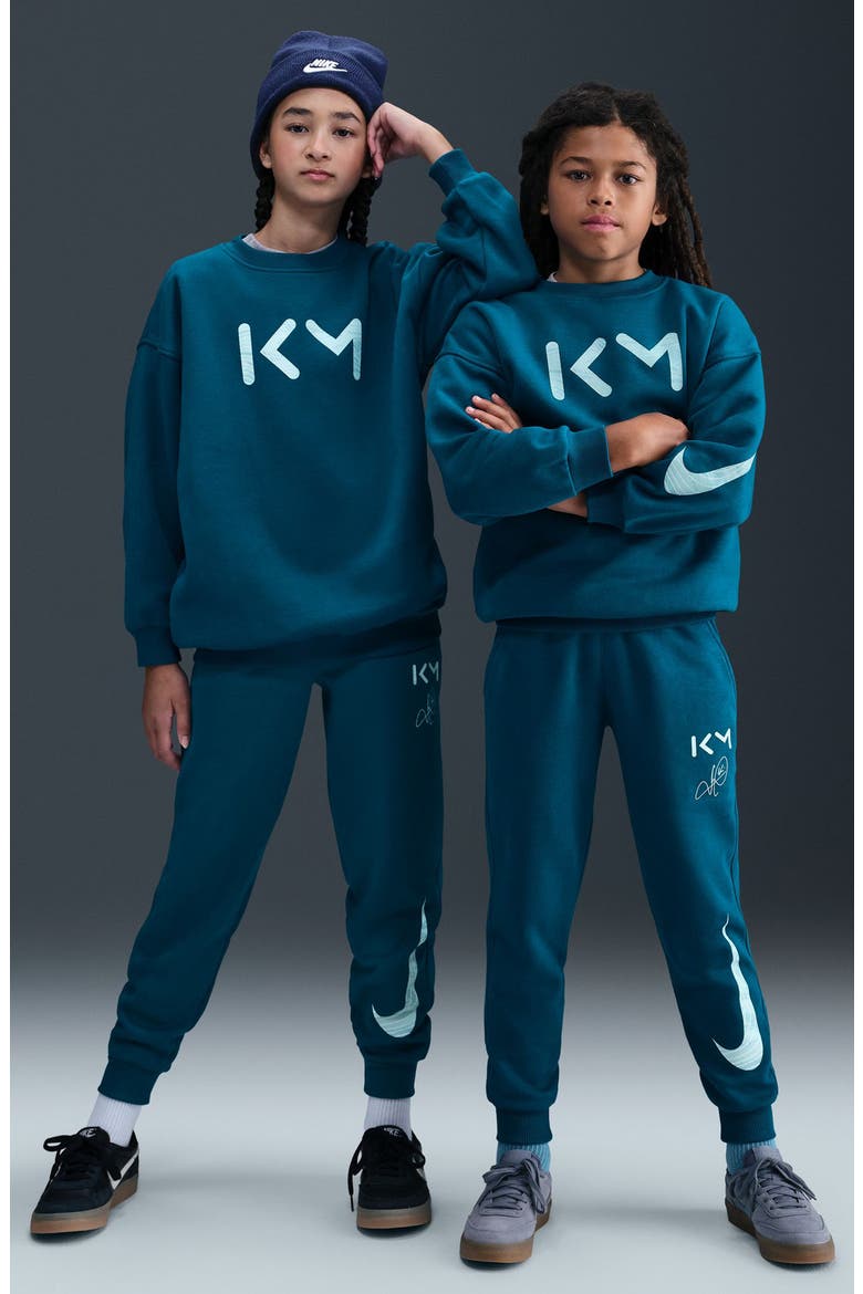 Kids' Kylian Mbappé Club Fleece Joggers, Alternate, color, GREEN ABYSS/ IGLOO/ LIGHT DEW