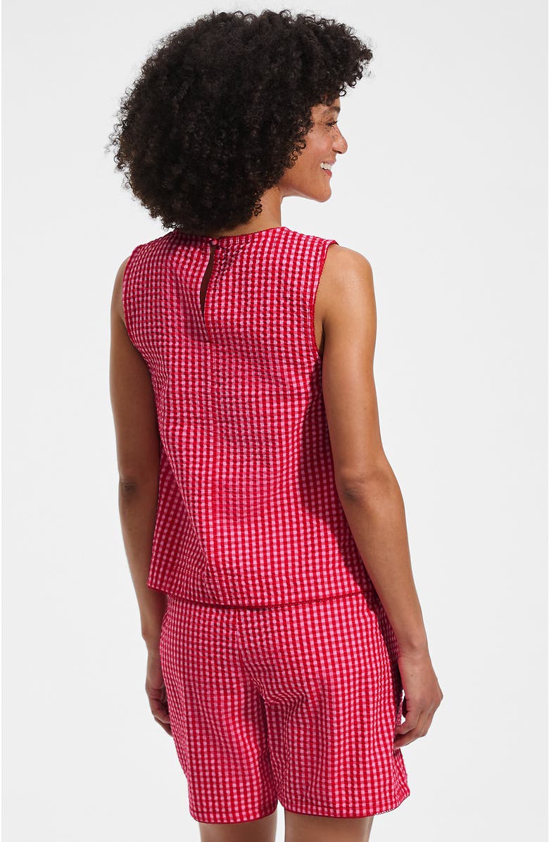 Lands' End Seersucker Matchback Shell, Alternate, color, Compass Red/Pink Gingham
