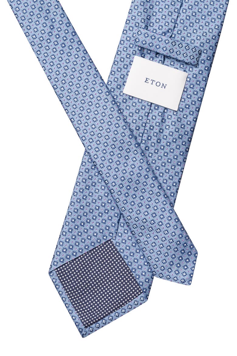 Micro Floral Silk Tie, Alternate, color, LIGHT BLUE