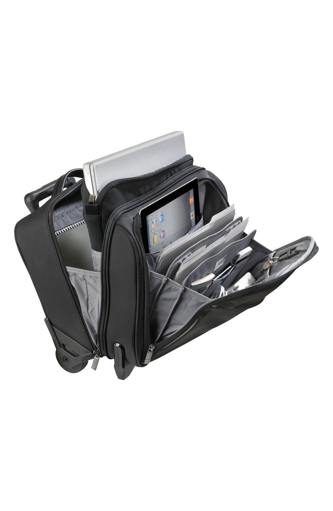 Briggs & Riley 'Medium Slim' Rolling Ballistic Nylon Briefcase, Alternate, color, 